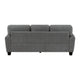 Loi Sofa w 2 Pillows | Flared Arms | Dark Gray Chenille | Black 85"