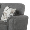 Loi Sofa w 2 Pillows | Flared Arms | Dark Gray Chenille | Black 85"