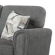 Loi Sofa w 2 Pillows | Flared Arms | Dark Gray Chenille | Black 85"