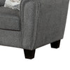 Loi Sofa w 2 Pillows | Flared Arms | Dark Gray Chenille | Black 85"