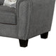 Loi Sofa w 2 Pillows | Flared Arms | Dark Gray Chenille | Black 85"