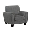 Loi Accent Chair | Flared Arms | Foam Cushions | Dark Gray Chenille | Black