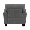 Loi Accent Chair | Flared Arms | Foam Cushions | Dark Gray Chenille | Black