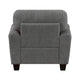 Loi Accent Chair | Flared Arms | Foam Cushions | Dark Gray Chenille | Black