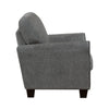 Loi Accent Chair | Flared Arms | Foam Cushions | Dark Gray Chenille | Black