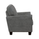 Loi Accent Chair | Flared Arms | Foam Cushions | Dark Gray Chenille | Black