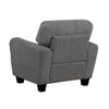 Loi Accent Chair | Flared Arms | Foam Cushions | Dark Gray Chenille | Black