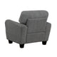 Loi Accent Chair | Flared Arms | Foam Cushions | Dark Gray Chenille | Black