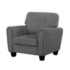Loi Accent Chair | Flared Arms | Foam Cushions | Dark Gray Chenille | Black