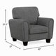 Loi Accent Chair | Flared Arms | Foam Cushions | Dark Gray Chenille | Black