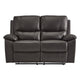 Drake Manual Double Reclining Loveseat | Foam Cushions | Brown Faux Leather