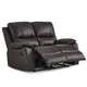 Drake Manual Double Reclining Loveseat | Foam Cushions | Brown Faux Leather