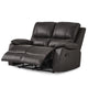 Drake Manual Double Reclining Loveseat | Foam Cushions | Brown Faux Leather