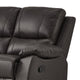 Drake Manual Double Reclining Loveseat | Foam Cushions | Brown Faux Leather