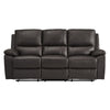 Drake Manual Double Reclining Sofa | Foam Cushions | Brown Faux Leather