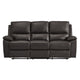 Drake Manual Double Reclining Sofa | Foam Cushions | Brown Faux Leather