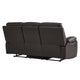 Drake Manual Double Reclining Sofa | Foam Cushions | Brown Faux Leather