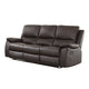Drake Manual Double Reclining Sofa | Foam Cushions | Brown Faux Leather