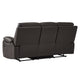 Drake Manual Double Reclining Sofa | Foam Cushions | Brown Faux Leather