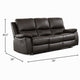 Drake Manual Double Reclining Sofa | Foam Cushions | Brown Faux Leather