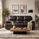 Drake Manual Double Reclining Sofa | Foam Cushions | Brown Faux Leather