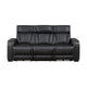 Fiya Power Double Reclining LED Sofa | USB Ports | Black Faux Leather
