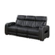 Fiya Power Double Reclining LED Sofa | USB Ports | Black Faux Leather