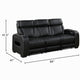 Fiya Power Double Reclining LED Sofa | USB Ports | Black Faux Leather