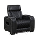 Fiya Power Reclining LED Chair | USB and Cup Holders | Black Faux Leather