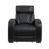 Fiya Power Reclining LED Chair | USB and Cup Holders | Black Faux Leather