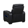 Fiya Power Reclining LED Chair | USB and Cup Holders | Black Faux Leather