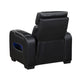 Fiya Power Reclining LED Chair | USB and Cup Holders | Black Faux Leather