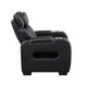 Fiya Power Reclining LED Chair | USB and Cup Holders | Black Faux Leather
