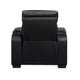 Fiya Power Reclining LED Chair | USB and Cup Holders | Black Faux Leather