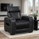 Fiya Power Reclining LED Chair | USB and Cup Holders | Black Faux Leather