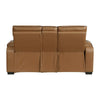 Fiya Power Double Reclining LED Loveseat | USB Ports | Brown Faux Leather