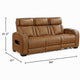Fiya Power Double Reclining LED Sofa | USB Ports | Brown Faux Leather