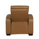 Fiya Power Reclining LED Chair | USB and Cup Holders | Brown Faux Leather