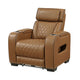Fiya Power Reclining LED Chair | USB and Cup Holders | Brown Faux Leather