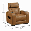 Fiya Power Reclining LED Chair | USB and Cup Holders | Brown Faux Leather