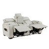 Fiya Power Double Reclining LED Loveseat | USB Ports | Taupe Faux Leather