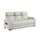 Fiya Power Double Reclining LED Sofa | USB Ports | Taupe Faux Leather