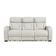 Fiya Power Double Reclining LED Sofa | USB Ports | Taupe Faux Leather
