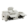 Fiya Power Double Reclining LED Sofa | USB Ports | Taupe Faux Leather