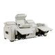 Fiya Power Double Reclining LED Sofa | USB Ports | Taupe Faux Leather