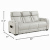 Fiya Power Double Reclining LED Sofa | USB Ports | Taupe Faux Leather