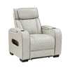 Fiya Power Reclining LED Chair | USB and Cup Holders | Taupe Faux Leather