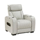 Fiya Power Reclining LED Chair | USB and Cup Holders | Taupe Faux Leather