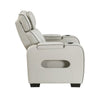 Fiya Power Reclining LED Chair | USB and Cup Holders | Taupe Faux Leather