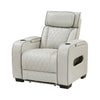 Fiya Power Reclining LED Chair | USB and Cup Holders | Taupe Faux Leather